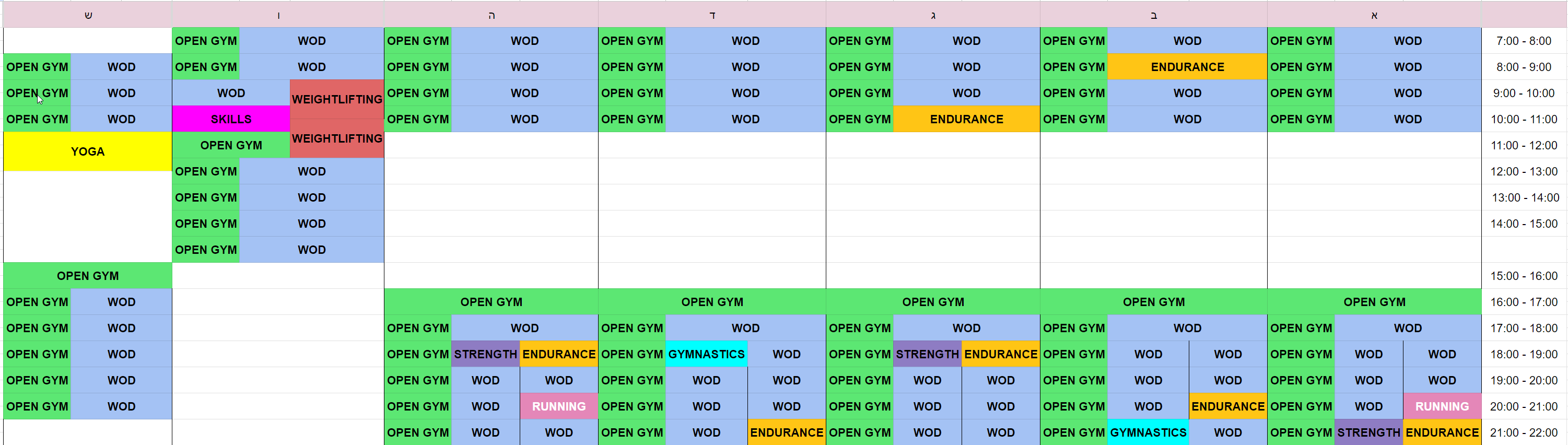 schedule